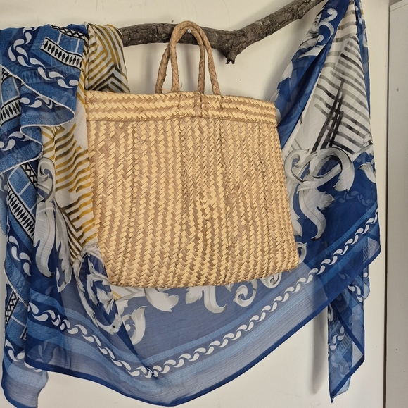 Blue and White Patterned Scarf - Picture 9 of 11